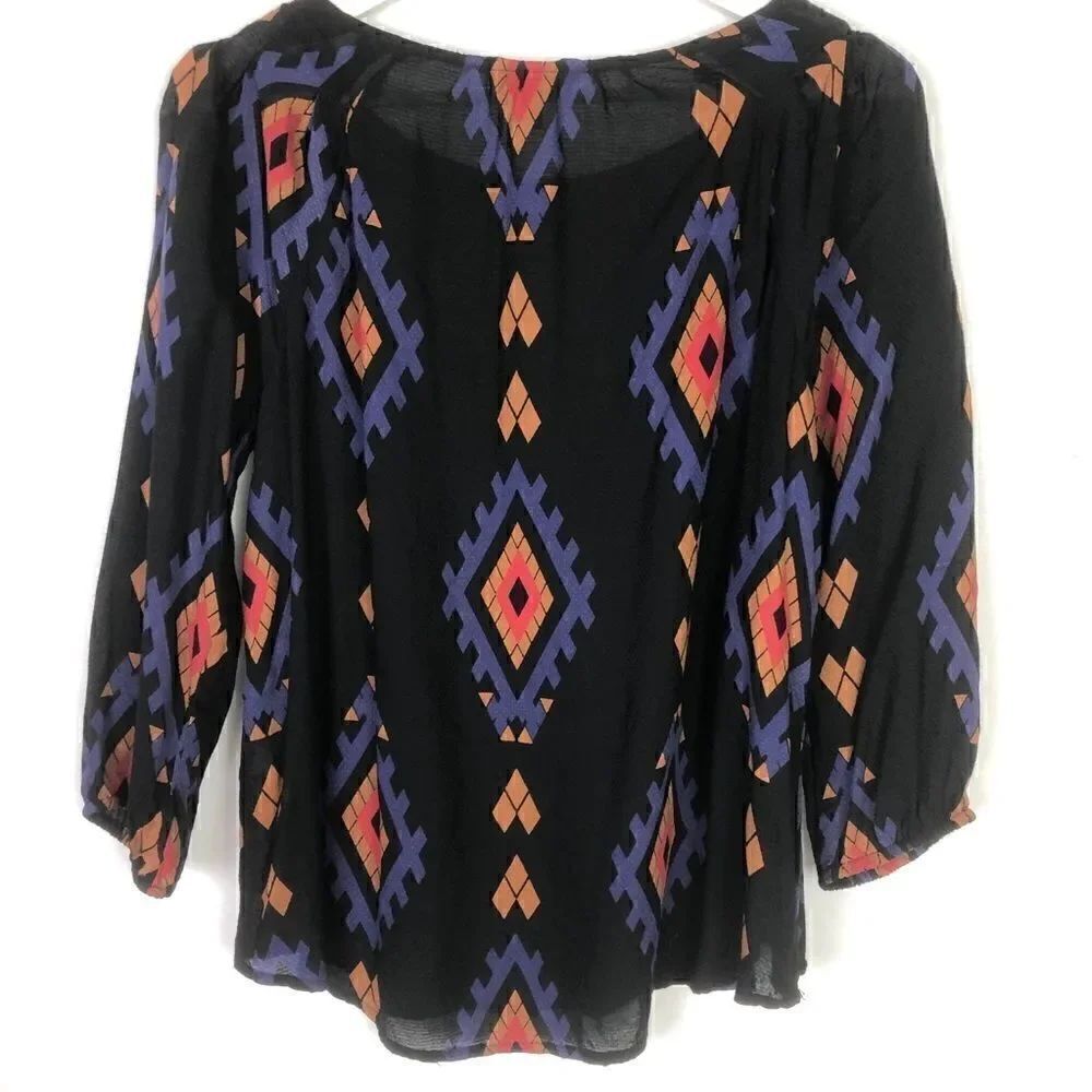 Lucky Brand Aztec print blouse - Picture 2 of 6